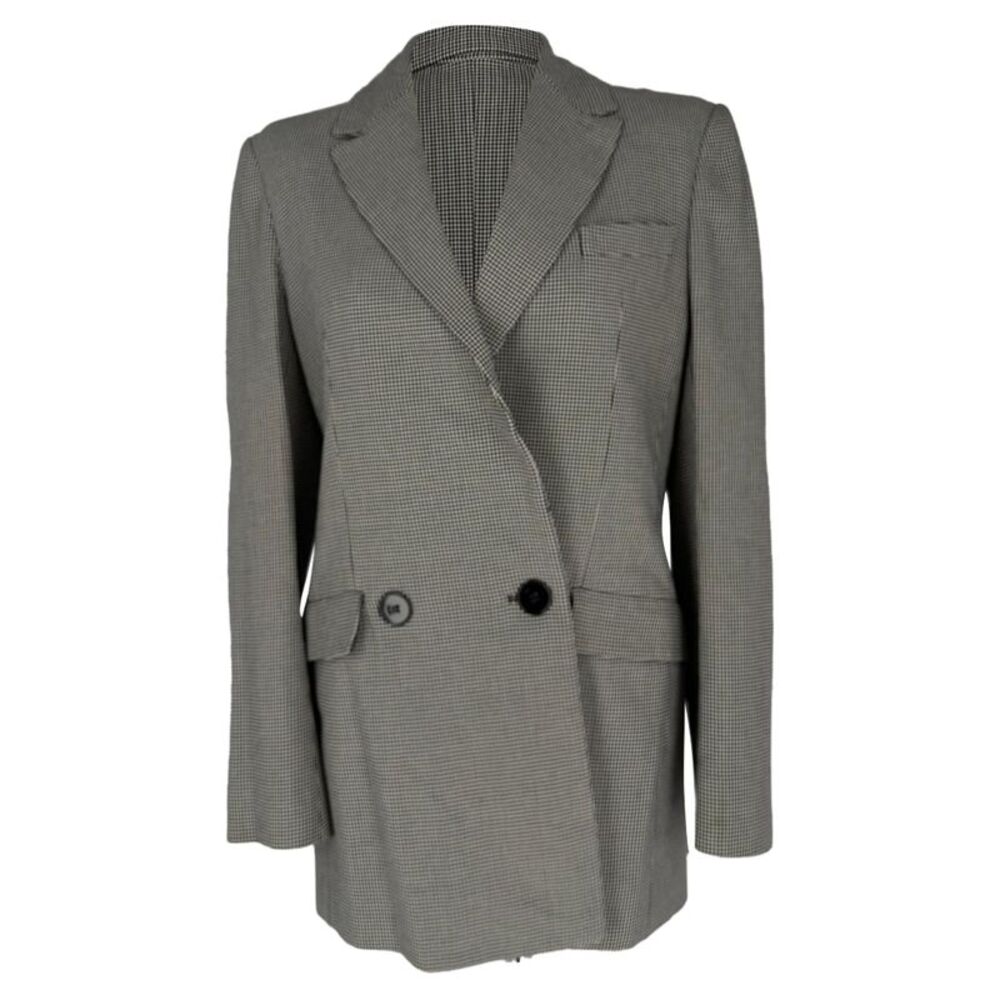 Galvan London Double-Breasted Tweed Blazer in Grey Cotton